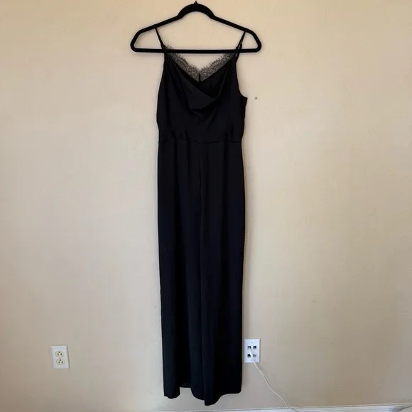 Express Black Satin Jumpsuit NWOT Size Small - Picture 2 of 6